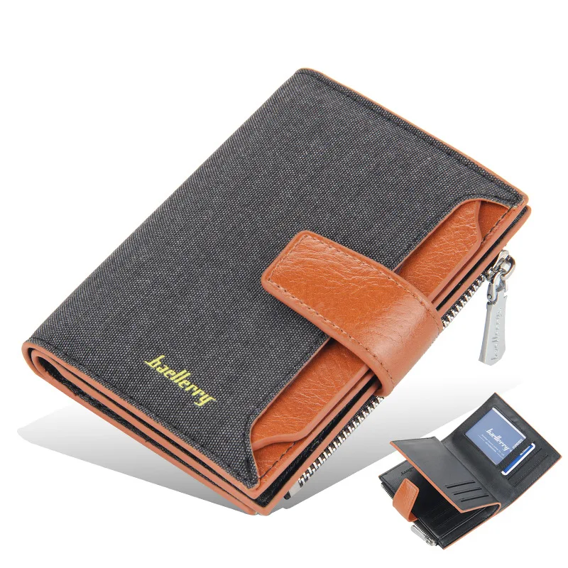 2024 New Short Wallet Canvas Buckle Vertical Coin Purse Korean Fashion Multi-card Card Holder Wallet