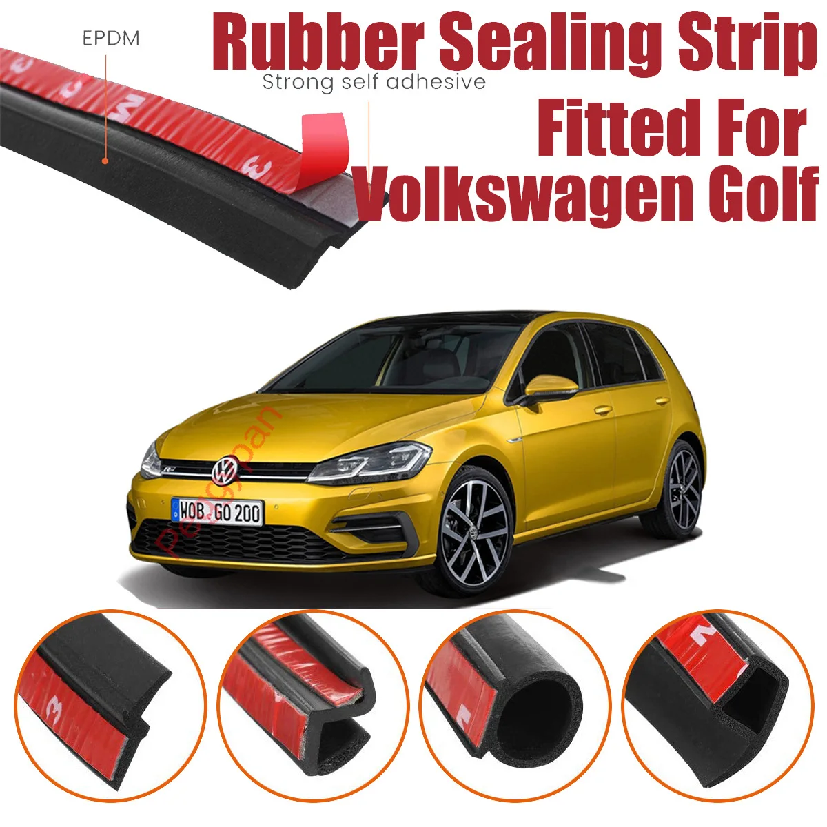 Door Seal Strip Kit Self Adhesive Window Engine Cover Soundproof Rubber Weather Draft Noise Reduction For Volkswagen Golf