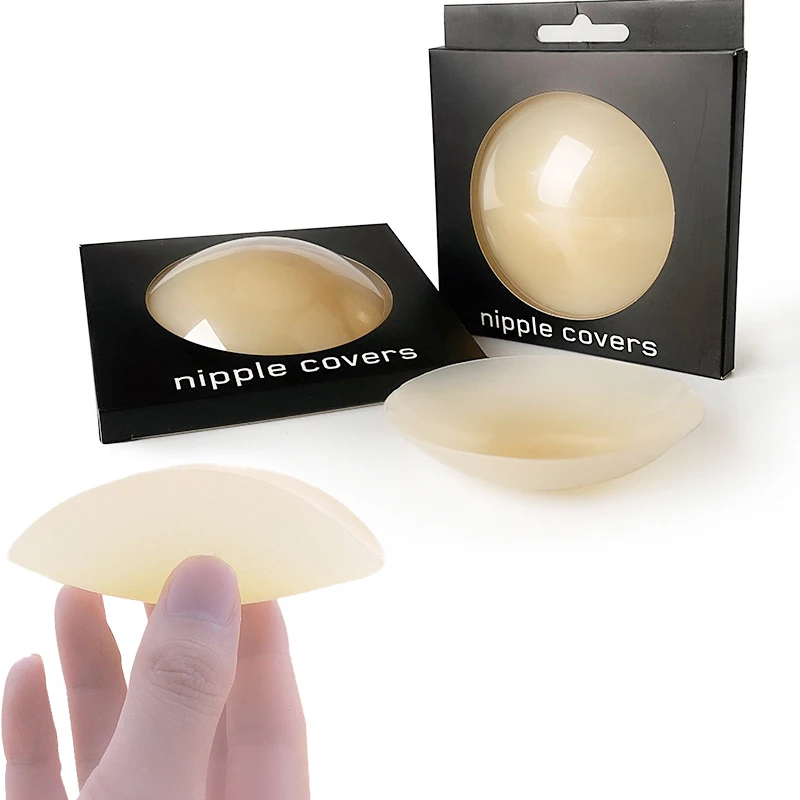 

1 Pair Women Reusable Breasts Stickers Silicone Nipple Cover Self Adhesive Breast Chest Backless Strapless Invisible Breast Past