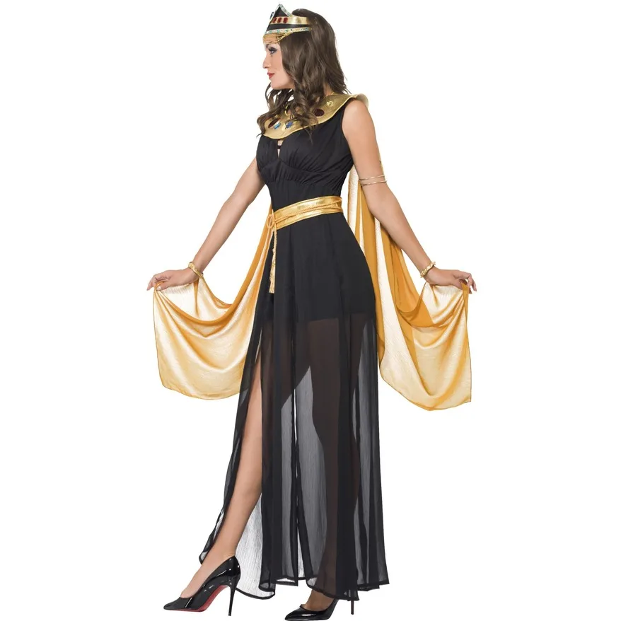 Halloween Masquerade Party Egyptian Queen Cleopatra Costume Sexy Adult Greece Goddess Cosplay Dress