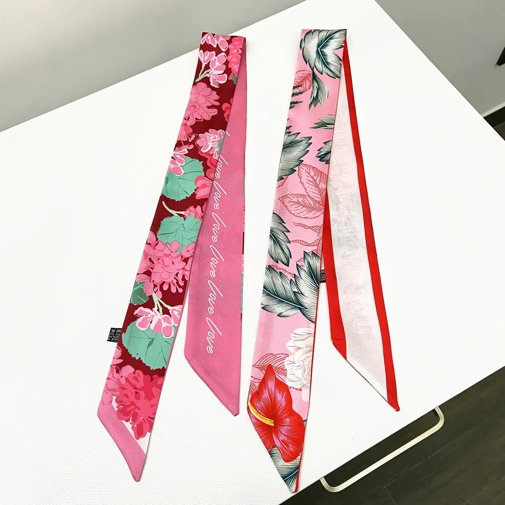 Fashion Flower Brand Silk Scarf Design Women Scarf For Ladies Hair Accessories Foulard Hair & Bag Scarves Headbands