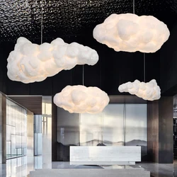 Different Shape White Clouds Chandelier Light Silk Cotton Cloud LED Suspension Hanging Lamp for Kids room Nursery School