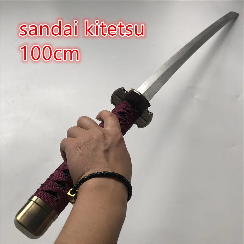 1:1 Anime Cosplay 3rd Generation kitetsu  Zoro Sword Weapon Katana Espada Wood Ninja Knife Samurai Sword Prop Toys 100cm