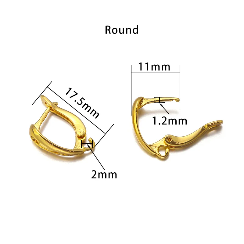 6 teile/los u Form Französisch Ohrring Haken Ohr Draht Hebel zurück offene Schleife für Schmuck herstellung Ergebnisse DIY Ohrring Clips Verschlüsse – Detail 2