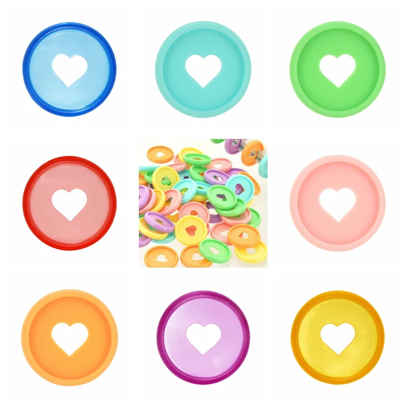 50/100 قطعة متنوعة القلب أقراص ديسبنت DIY بها بنفسك مخطط دفتر ملزمة 24/28/32 مللي متر دفتر ملزمة اكسسوارات LF19-308