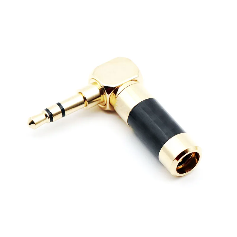 3.5mm Jack 3 Pole Plug Right Angle Earphone Plug Audio Jack DIY HiFi Headphone 90Degree Adapter Gold Plated Solder For 6mm Cable