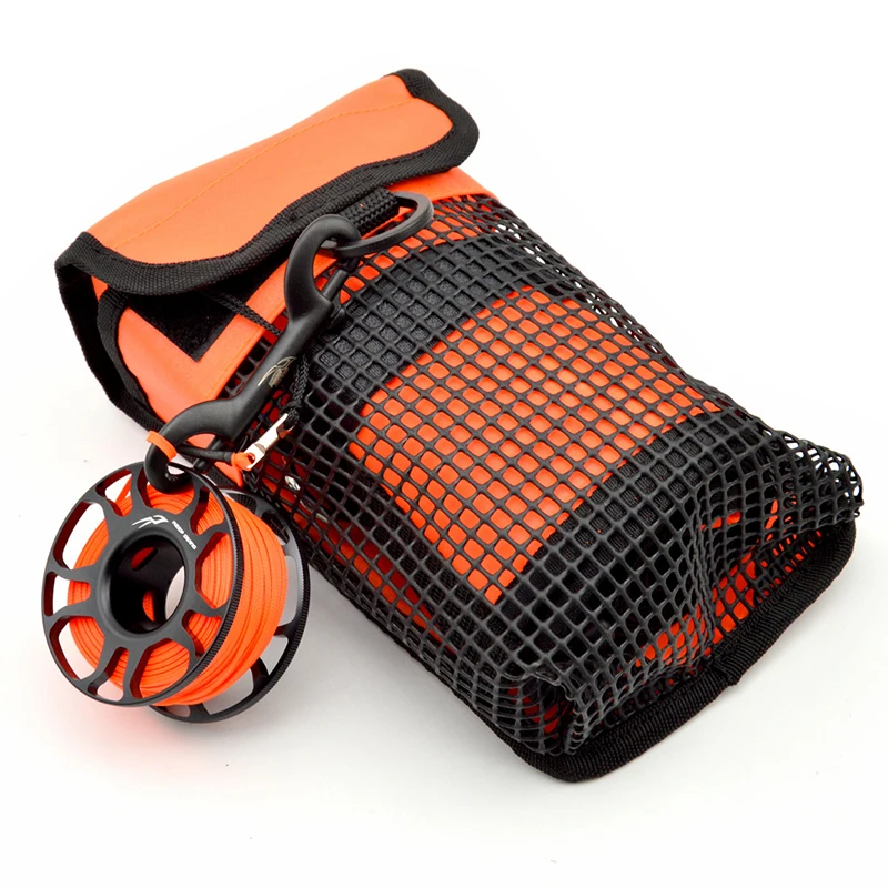 Portable Scuba Diving SMB & Reel Surface Marker Buoy Carrier Mesh Bag  Underwater Gear Carry Pouch