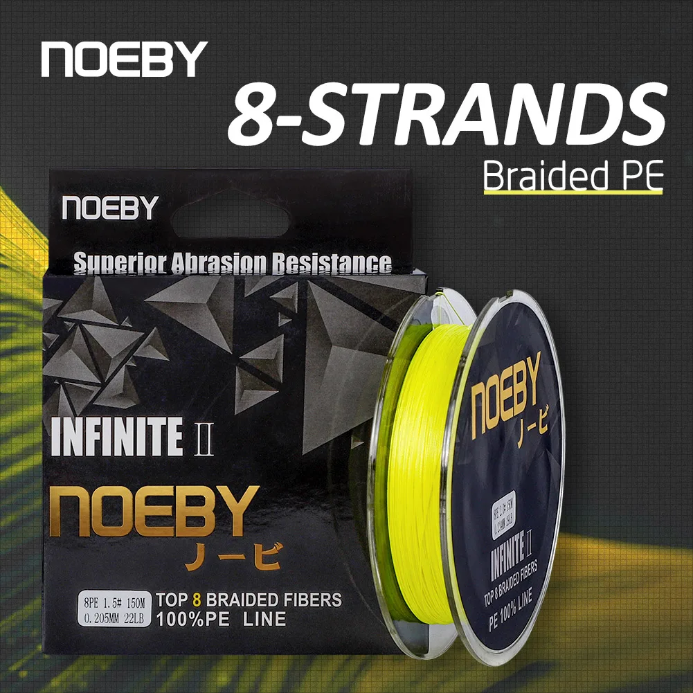 NOEBY PE Line X8 Strand Braided Fishing Line 150m 300m 1-103LB Super Tension Wear Resistance Smooth Multifilament Fishing Line