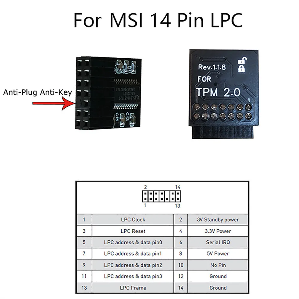 TPM2.0 Security Module Trusted Platform for MSI MS -4136 -4462