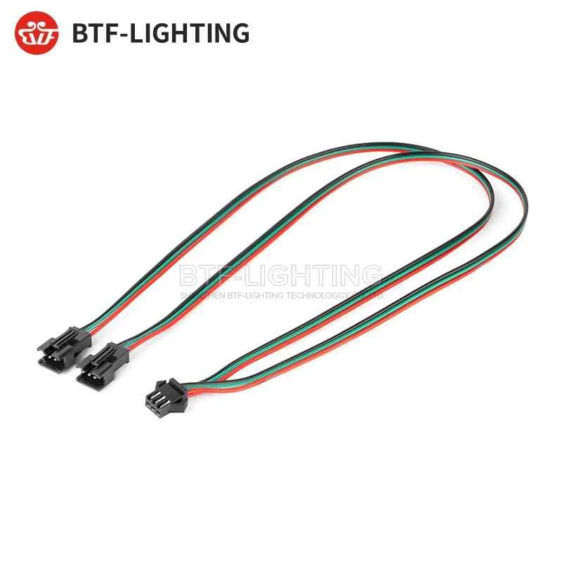 40cm 3pin 4pin SM JST Connector 1 To 2 Male and Female for WS2812B WS2811 SK6812 WS2815 WS2813 WS2801 SK9822 LED Strip Lights