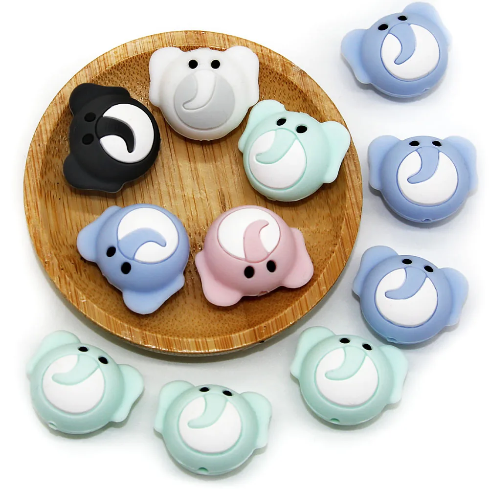 

Cute-idea 10pcs Cartoon Mouse Silicone Teether Beads Baby Teething Toys BPA Free Chewable Sensory Teether Pacifier Jewelry DIY