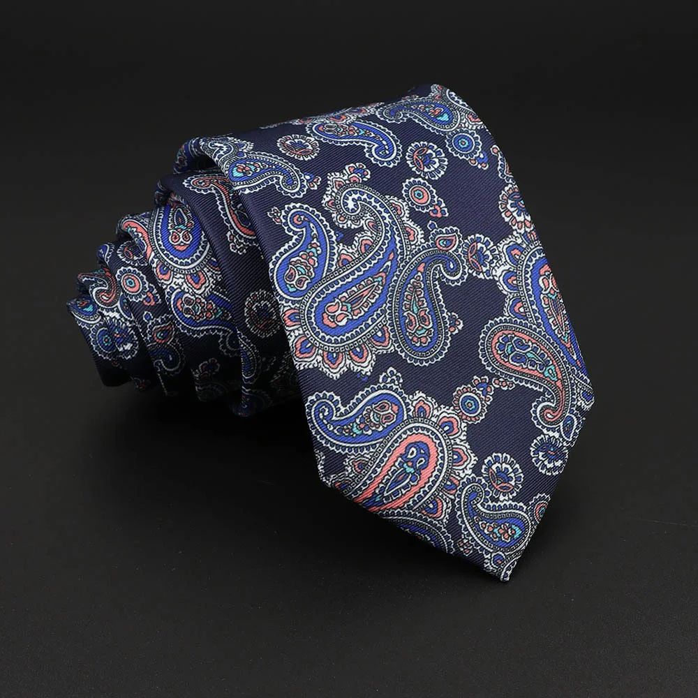 Nouveauté Cravates Formelles pour Hommes, 7cm Doux, Paisley Floral Dots Business Wedding Neck aught Gravatas 03/Wear Accessoire Cadeau