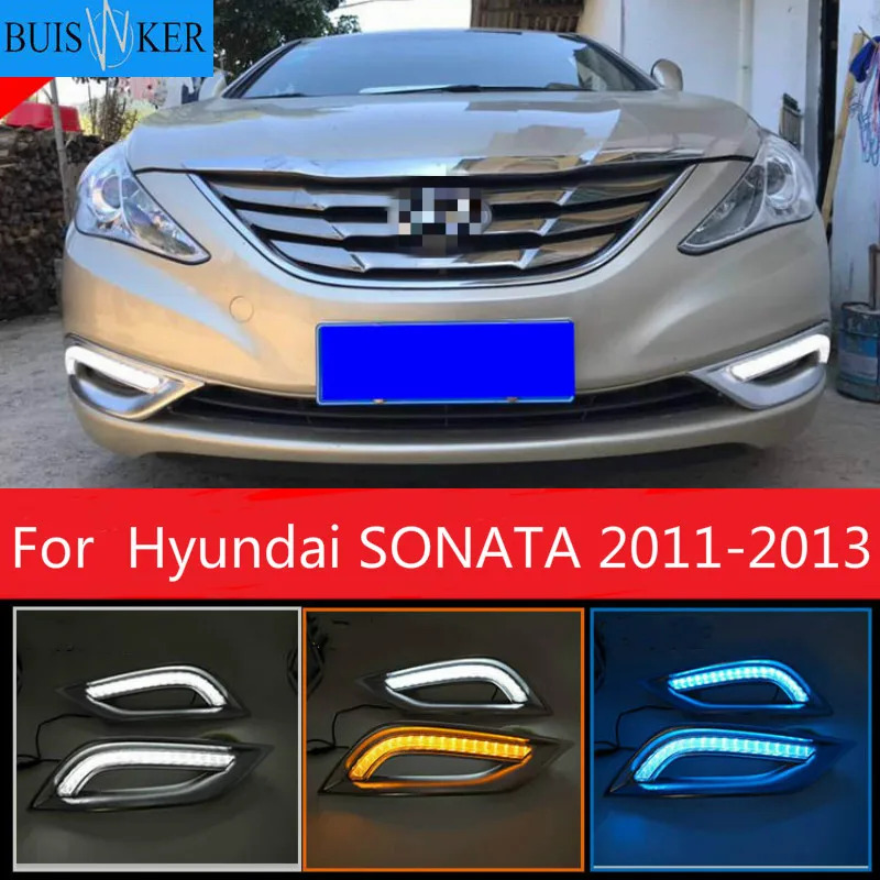 

Daytime Running Lights DRL 12V Yellow Turning Signal Light For Hyundai SONATA 2011-2013 12V DRL Fog Lamp Decoration