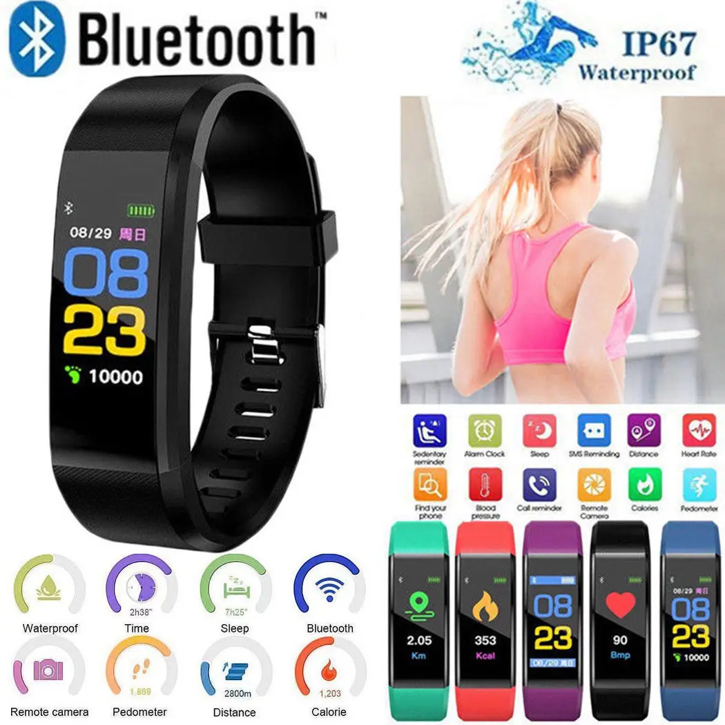 Children's sports watch LED display touch color screen Top electronic watch Waterproof heart rate pedometer For boy girl watches