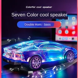 Car Bluetooth Speaker with Sports Shape Wireless Stereo Can Be Plugged Into Usb Disk Colorful Lights, Flash