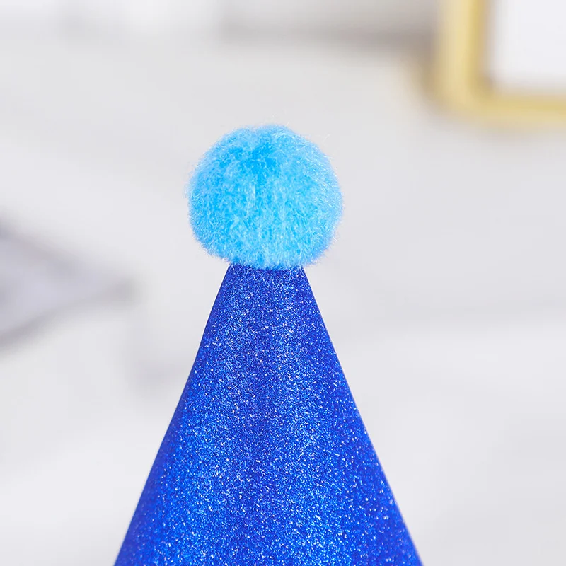 Birthday party decoration hair ball party hat children adult birthday dress up supplies plush ball party birthday hat wholesale