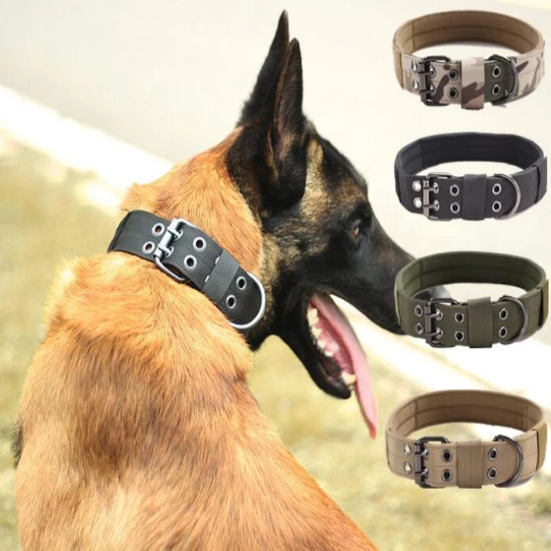 Tactical Military Dog Collar K9 Working Durable Adjustable Collar Outdoor Training Pet Dog Collars For Large Dogs Pet Products