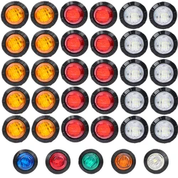 10PCS LED Indicators 12V 24V Round Trailer Side Marker Light Yellow White Red For Trucks Clearance Lights Truck Turn Signal Lamp