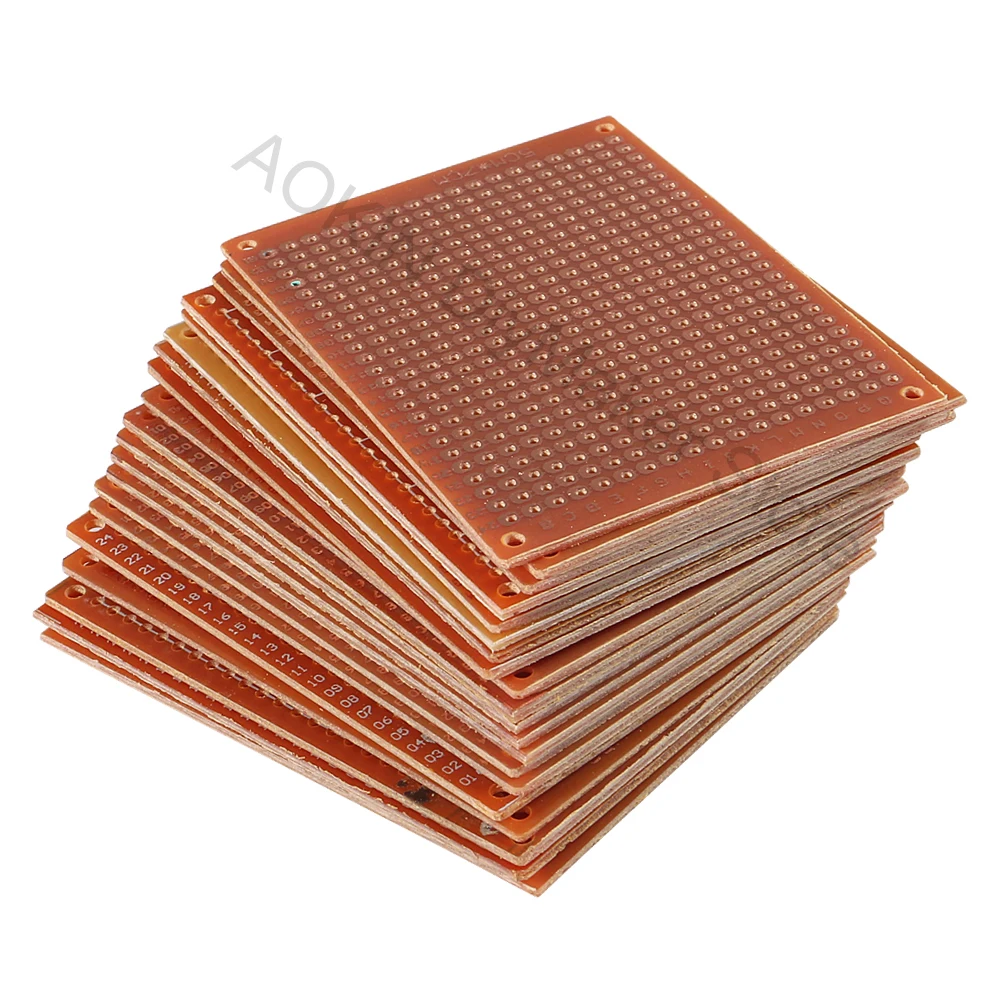 Copper Perfboard 20 PCS Paper Composite PCB Boards (5 cm x 7 cm) Universal Breadboard Single Sided Printed Circuit Board