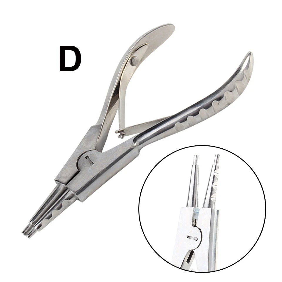 1PC Stainless Steel Sterile Slotted Round Navel Forceps Clamp Triangle Open Plier Ear Nose Piercing Tools Tattoo Piercing Supply