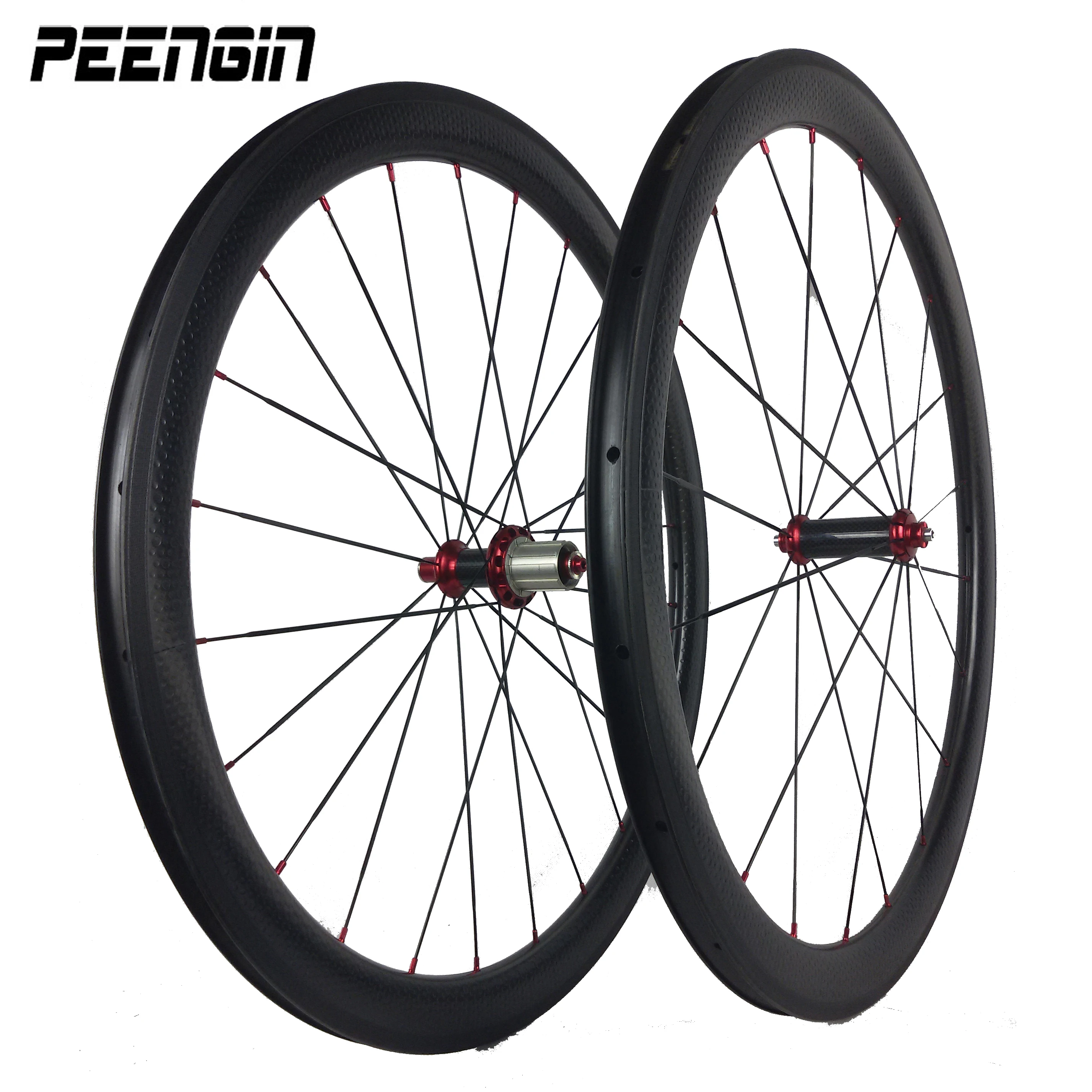 Mooncape 700C OEM Carbon Dimple Bike Wheelset UD Original Wheels No Painting Basalt Brake Suface 26x50mm Rims' Pits From Model