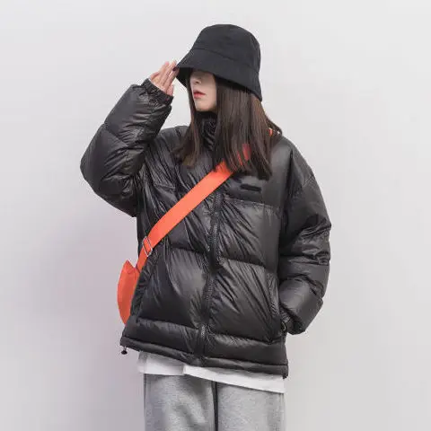 Women Parkas Winter Clothes Zipper Solid Full Casual Unisex Down Jackets Plus Size Winter Coat Couple Simple