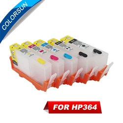 Colorsun-cartucho de tinta para impresora HP364, recambio de tinta con Chip ARC, para HP 364 XL, HP 5520, 5524, 6510, 6520, B109, B110, B209, B210, C309, C310, 5 unidades