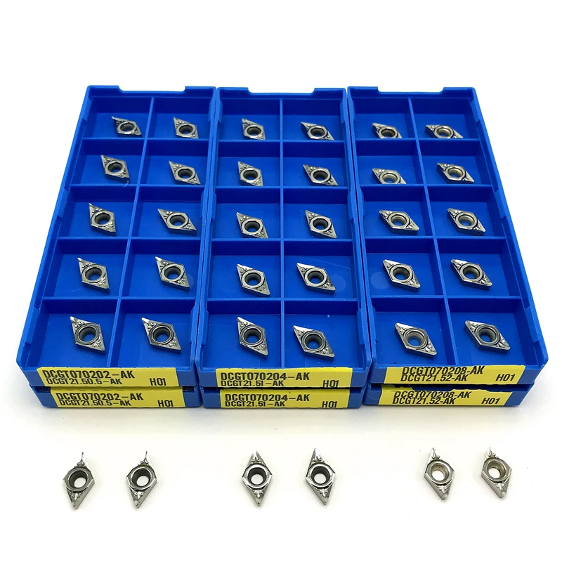 DCGT070202 DCGT070204 DCGT11T304 DCGT11T308 Nhôm Nội Bộ Dụng Cụ Xoay Carbide Dạng Tiện CNC Lắp Cắt Tiện Dụng Cụ