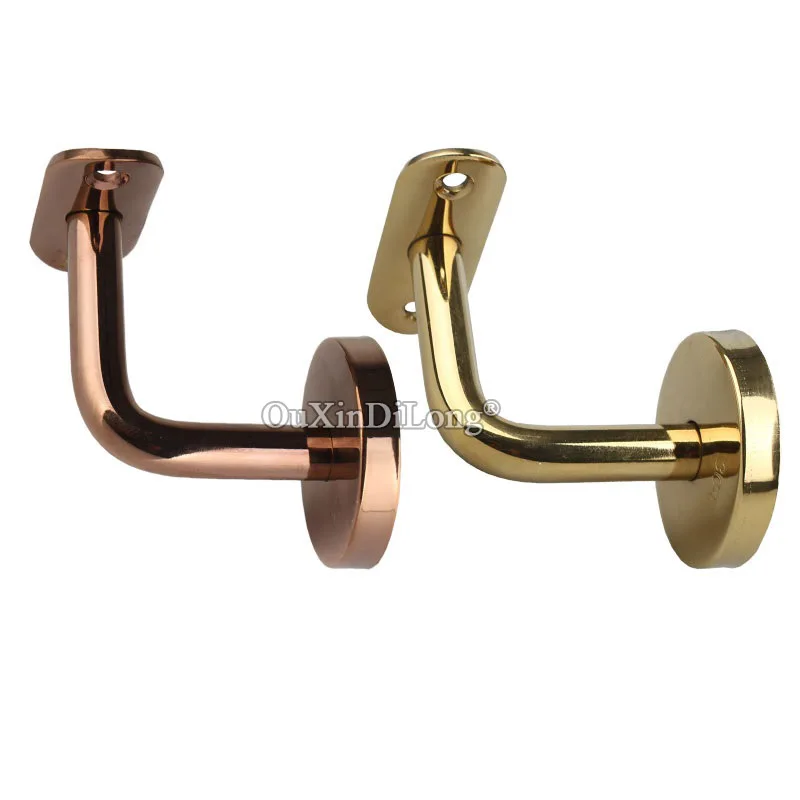 

10PCS Stainless Steel Stair Handrail Brackets Handrail Guard Rail Banister Support Wall Mount Bracket Shiny Gold/Rose Gold GF812