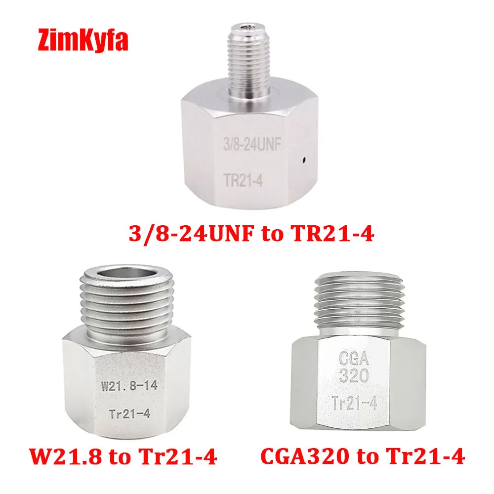 Adapter konwertera do akwarium HomeBrew do kanistra zbiornika Sodastream Co2 W21.8,CGA320,3/8-24UNF 5/8-18UNF 0.825”-14 dla 88g/90g