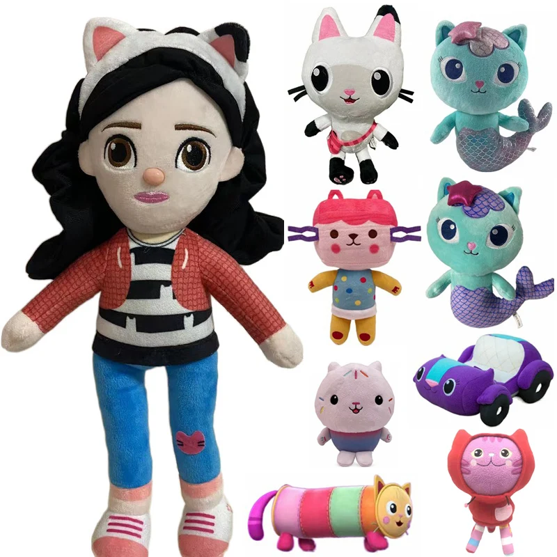 

20-30cm Gabby Dollhouse Plush Toy Mercat Mermaid Pandy Paws Plushie Kitty Fairy Catrat Cakey Baby Box Doll Fans Birthday Gift