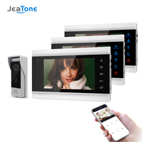 Jeatone 7inch Wireless/Wifi Smart IP Video Door Phone Intercom System 720P Doorbell Camera Access Control Kits