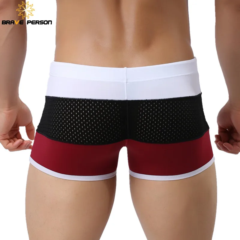 BRAVE PERSON Brand Men Swimwear Trunks Sexy Swimming Shorts Trunks Boxer Shorts Male Swimsuits Surf Board Beach Shorts B1009