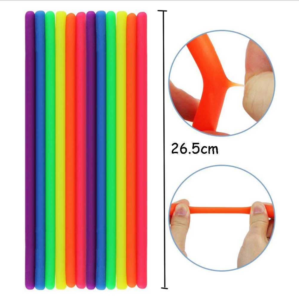 1Pcs/Set Soft Rubber Sausage Noodle Elastic Rope Toys Stretch String Decompression Toy Stretchy Finger Relief Stress Vent Toys