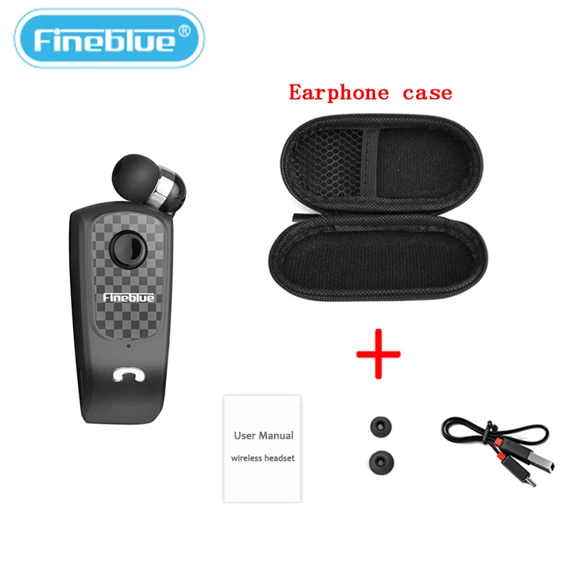 Fineblue F PLUS  Wireless Retractable Portable Mini Bluetooth Headset Calls Remind Vibration Wear Clip Sports Running Earphone