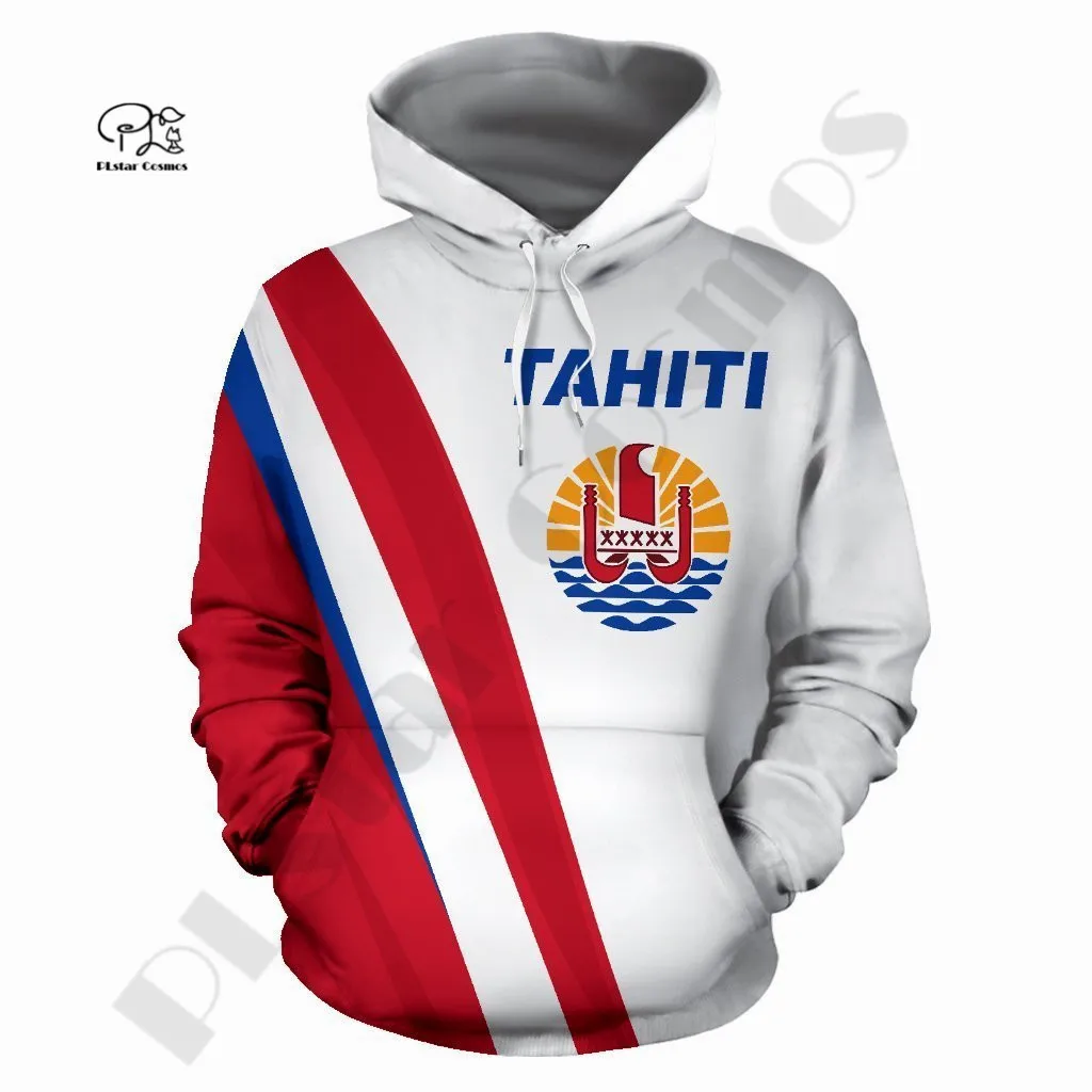 PLstar Cosmos 3DPrint Newest Tahit Tribal Flag Funny Premium Awsome Unique Harajuku Streetwear Unisex Hoodie/SweatshirtZip Q-1