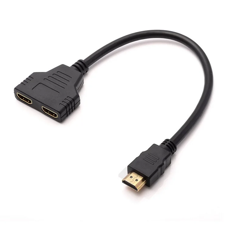 HDMI Splitter 1 in 2 Out Cable Male to 2 Female Port Convert Split for TV Box Laptop Notebook