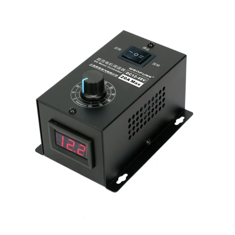 

Digital Display Reversible 0~100% adjustable DC 12-48V 20A DC Motor Speed Controller PWM regulator 12V 24V 48V 1200W