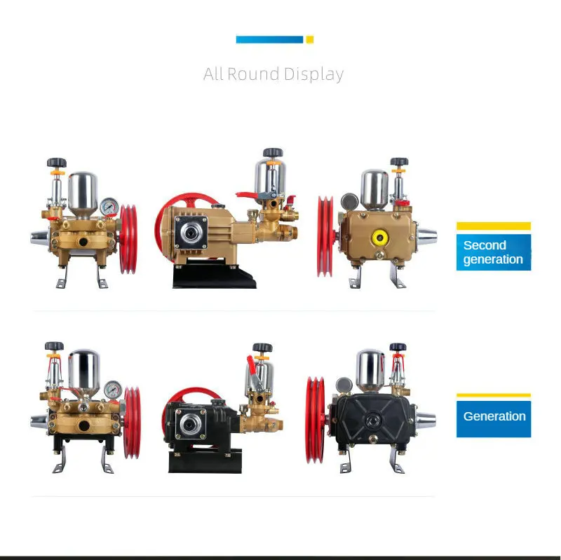 Agricultural high-pressure pulley triplex plunger pump sprayer pressure pump large flow directly connected to the pump head