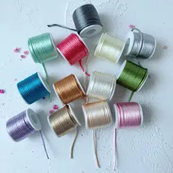 Popular 42 colors 2mmX10m/roll Strong Braided Macrame Silk Satin Nylon Cord Rope DIY Making Findings Beading Thread Wire 2mm