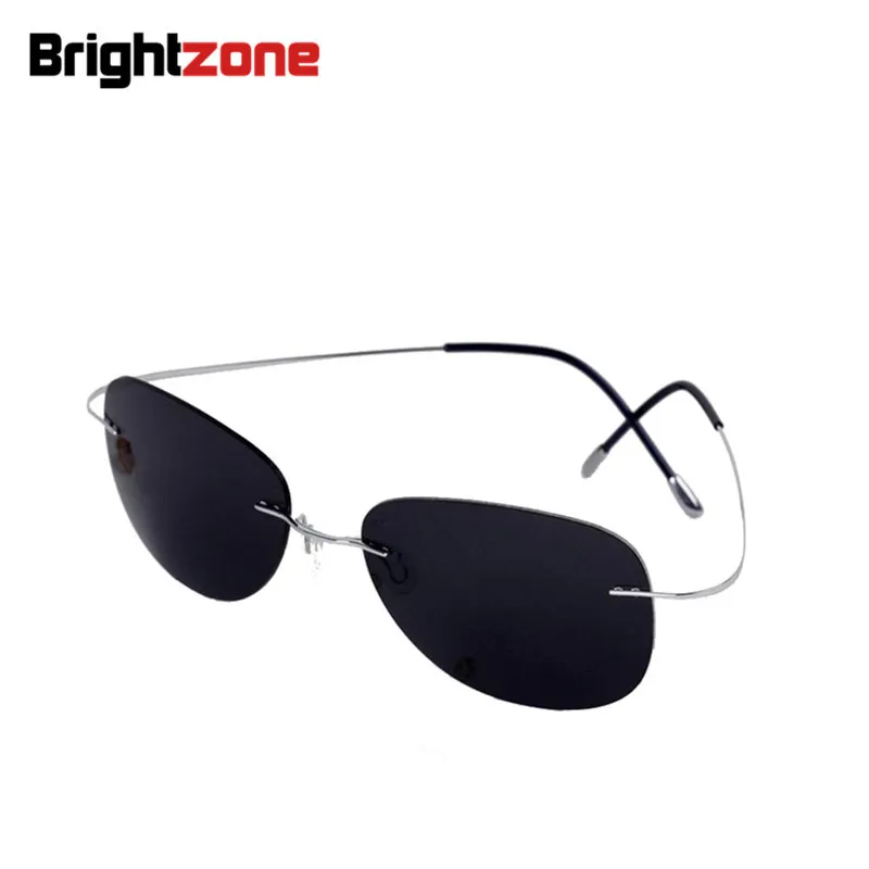 2023 NEW Cool 100% Pure Titanium Rimless Sunglasses Polarized Lenses Grey Super Thin Lenses Sun-shade UV protection UV400 Oculos