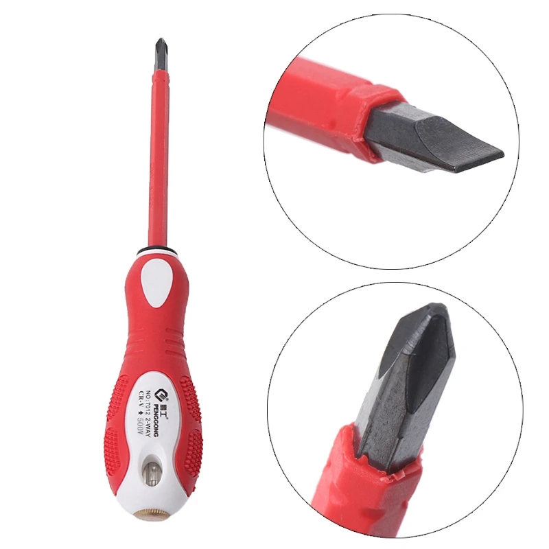 2-In-1 Dual Head Screwdriver Electrical Tester Pen 500V Detector Tool L4MB