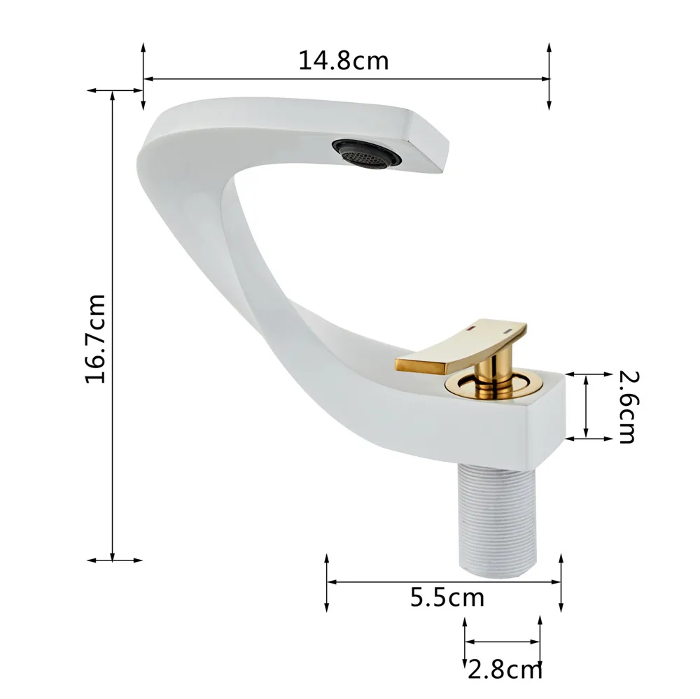 Bathroom Faucet Brass Gold White Bathroom Basin Faucet Cold Hot Water Mixer Sink Tap Deck Mounted White Rose Gold Tap