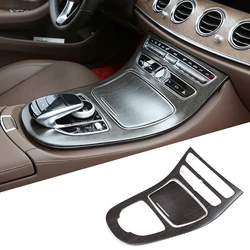 2pcs Oak Wood Grain ABS Plastic  Console Gear Panel Frame Cover Trim for Mercedes Benz E Class W213 2016-2018 Models Accessories