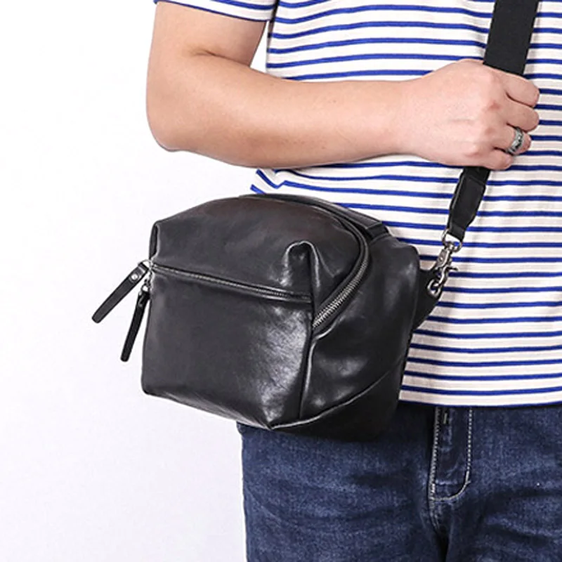 

Shoulder bag men's leather casual handbag messenger bag top layer cowhide trend personality men's bag