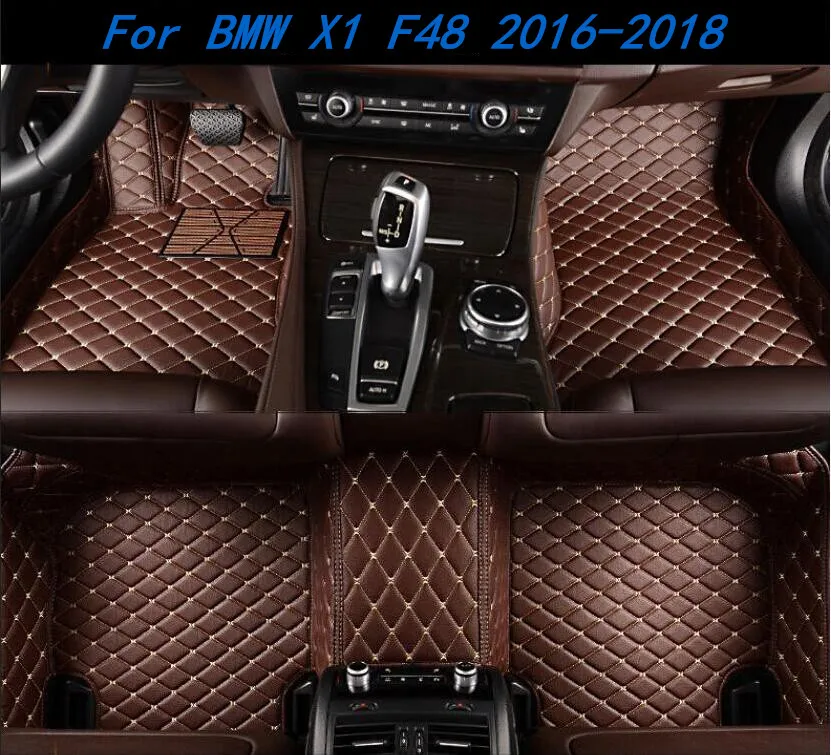 Car 3D Luxury Leather Car Floor Mats Fits For BMW X1 F48 2016 2017 2018 EMS Free shipping