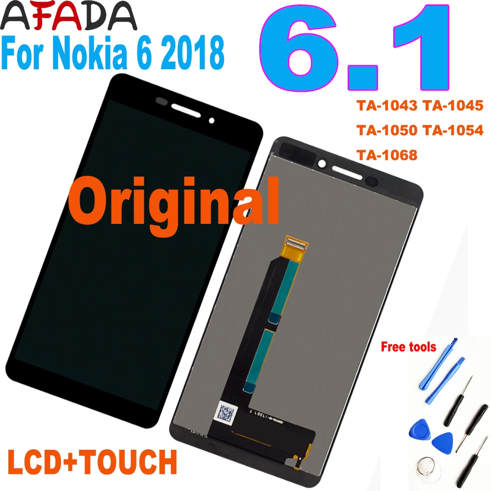 For Nokia 6 2018 for Nokia 6.1 TA-1043 TA-1045 TA-1050 TA-1054 TA-1068 LCD Display Touch Screen Glass Panel Digitizer Assembly