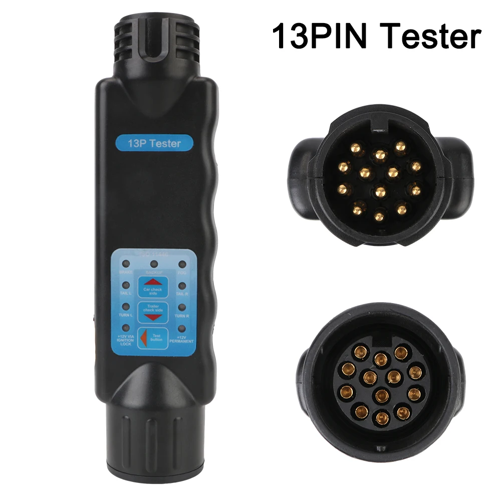 12V Trailer Tester 7/13 Pin Adapter Diagnostic Tools Wiring Check Light Test Plug Socket Car Truck Caravan Accessories Universal