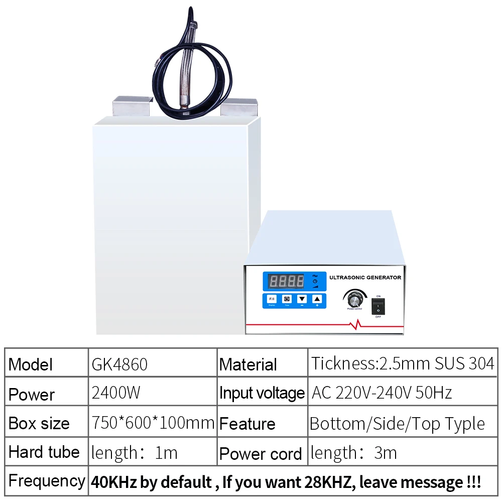 Granbo 2400W 40kKHz Ультразвуковой очиститель погружная Ударная пластина двигатель блочный генератор для ванной посуды металлический обезжириватель моечная машина