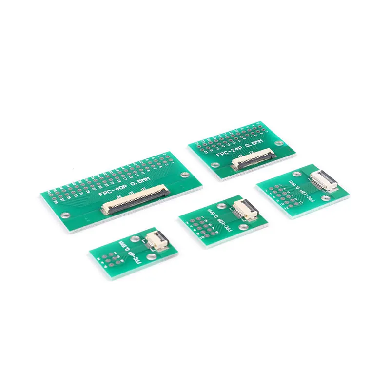 5pcs FPC FFC Cable 6 8 10 12 14 20 30 40 PIN 0.5mm pitch Connector SMT Adapter to 2.54 mm 1.0 inch pitch through hole DIP PCB